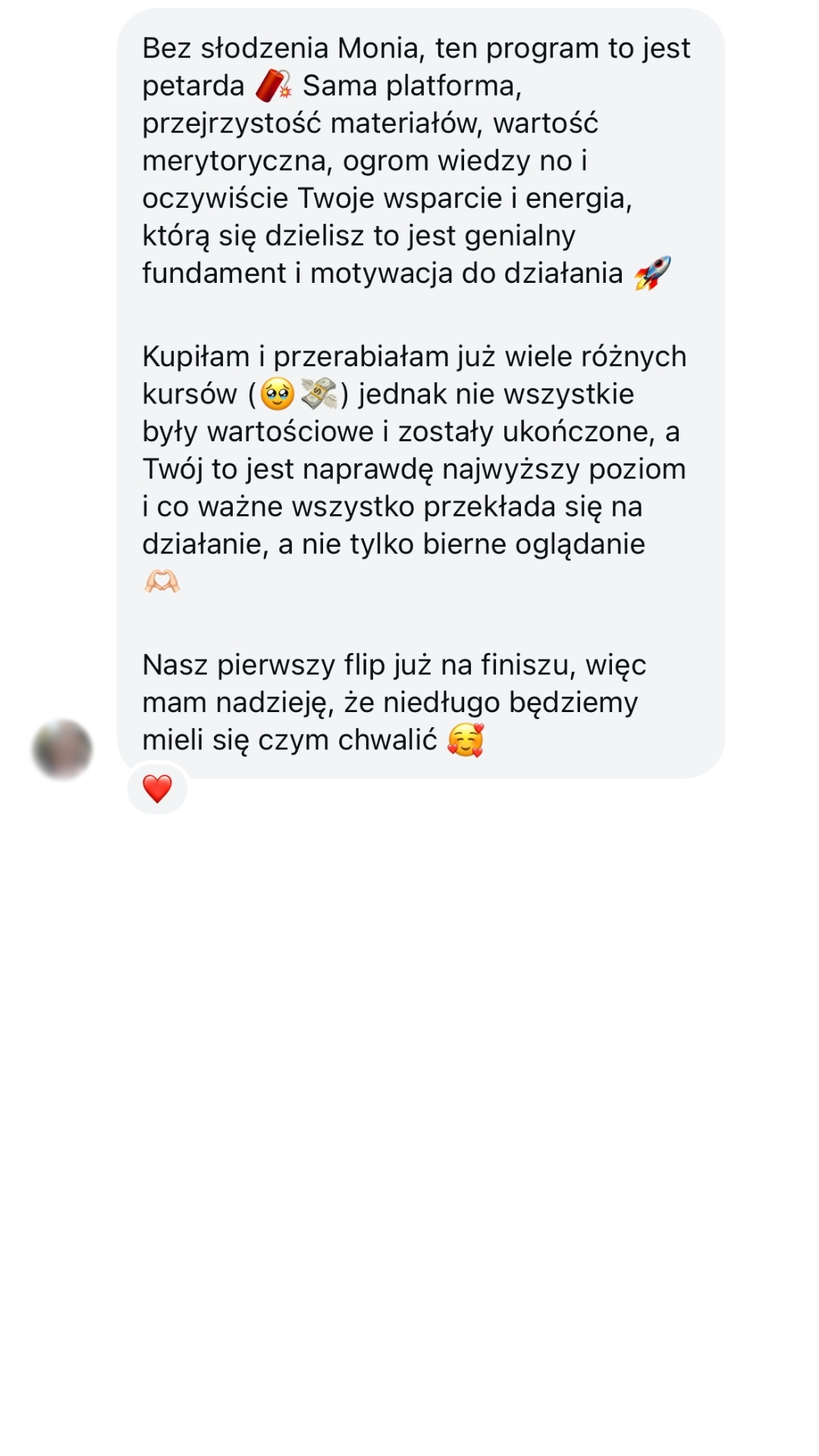 Komentarz kursanta FlipSTARTER+