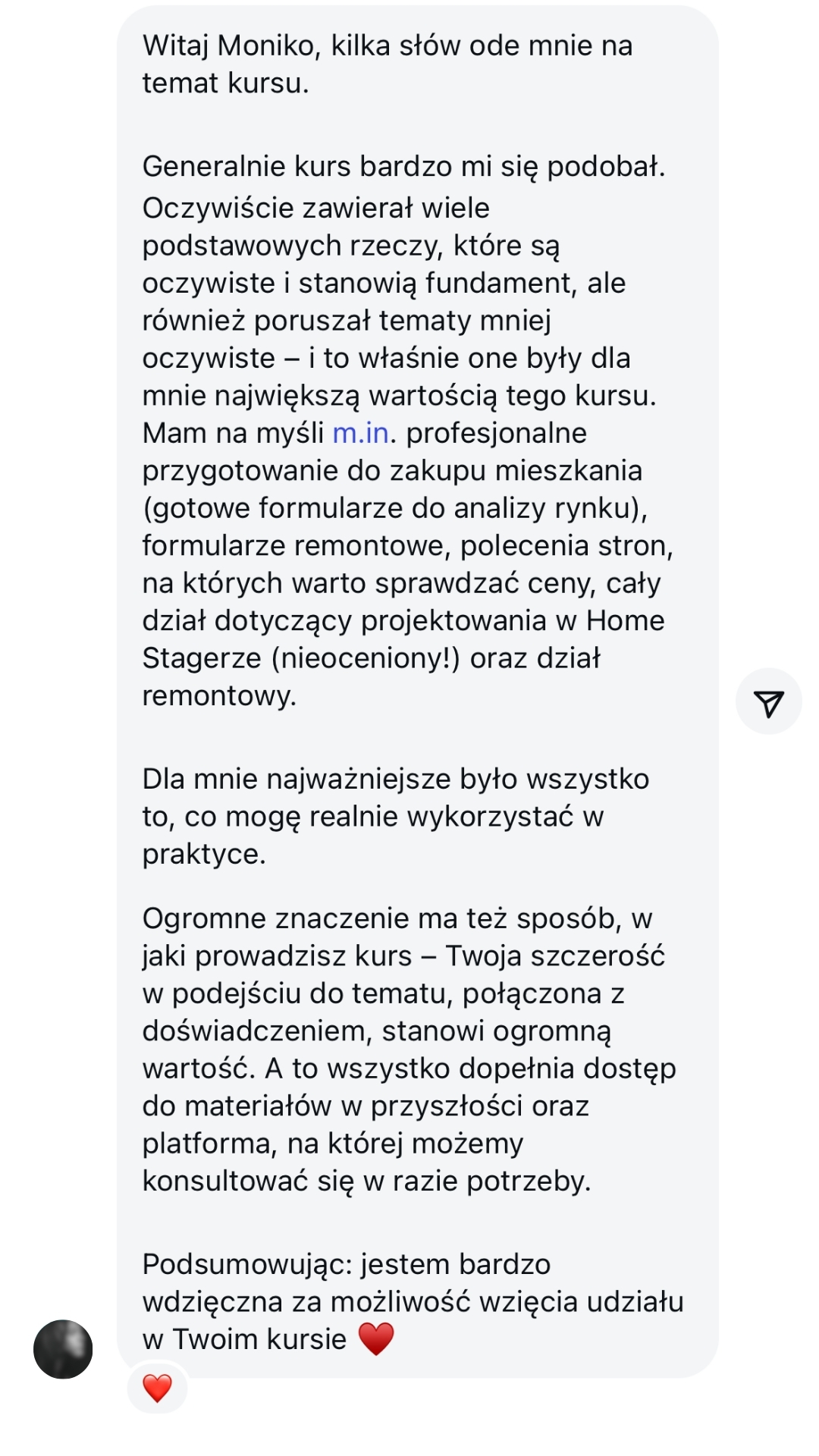 Komentarz kursanta FlipSTARTER+
